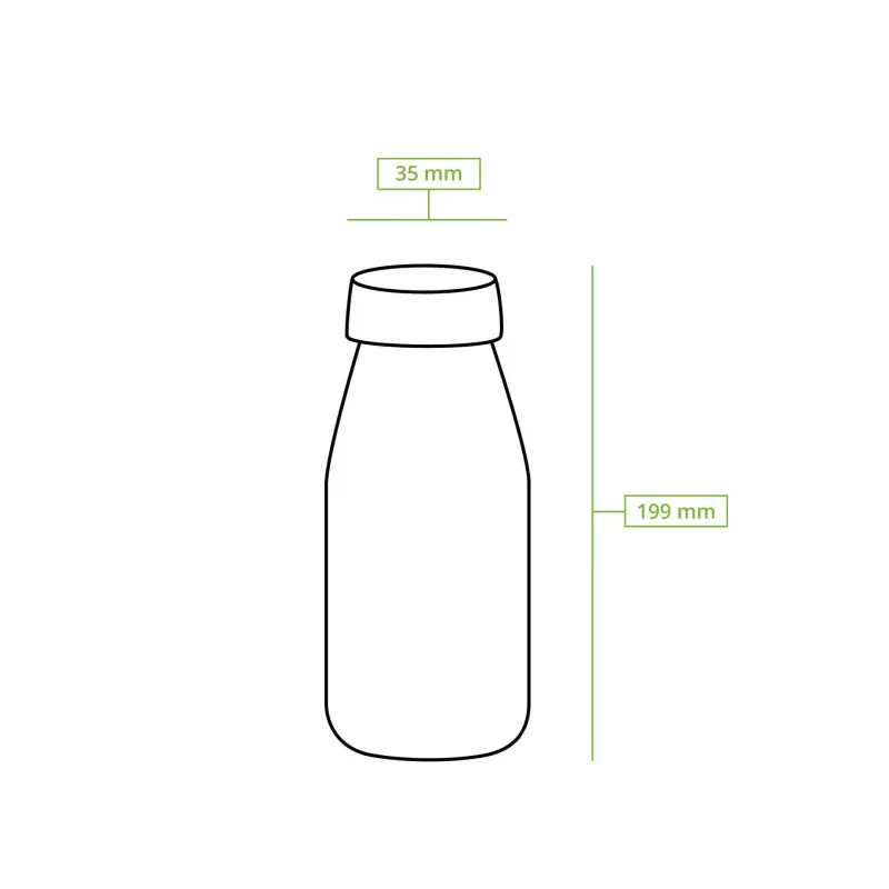 Flessen van gerecycled PET - 500 ml Transparant/Zwart Deksel - 198 st