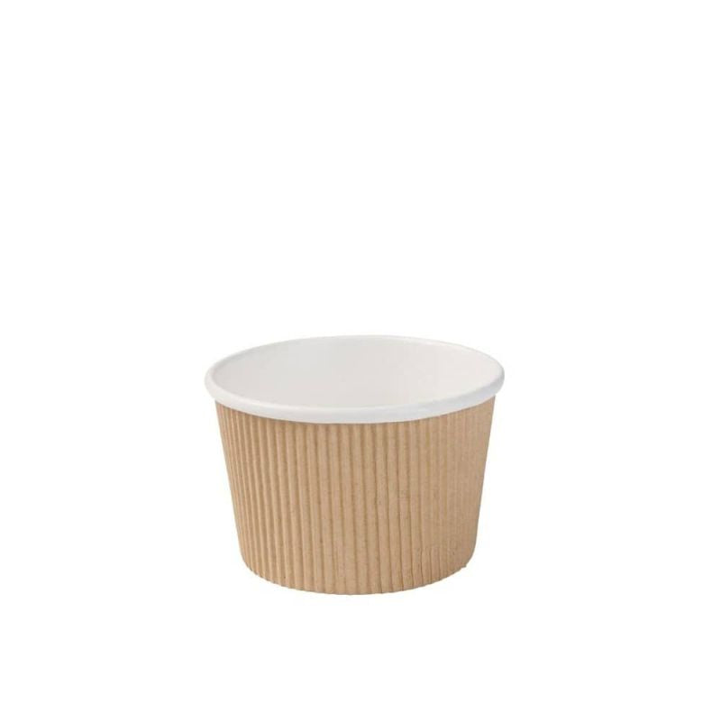 Ribbed soup cup Brown 375 ml (500 pieces) [GB
