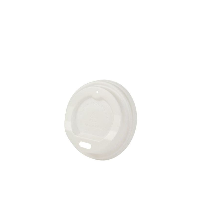 Lid CPLA Ø 62 mm White Drinking hole