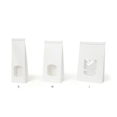 Zakken Kraft Wit met Sluiting 9x4.5x26 cm - 500 stuks