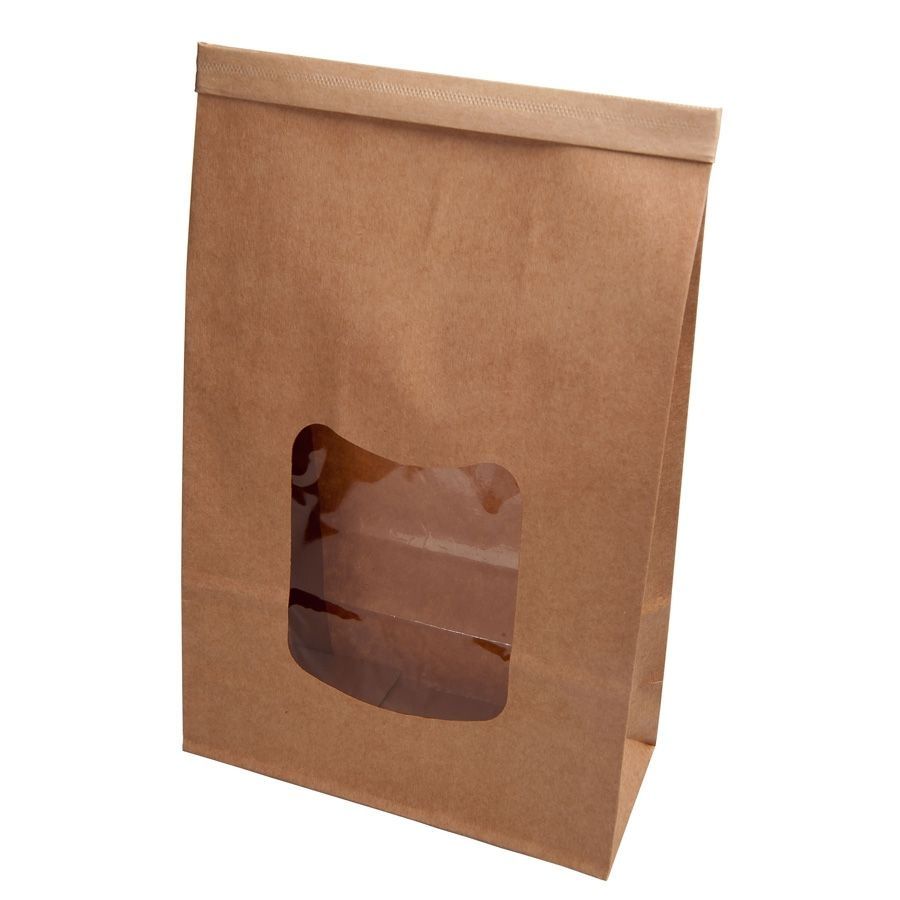Kraft bags brown 15.5x7x24.5 mm reclosable
