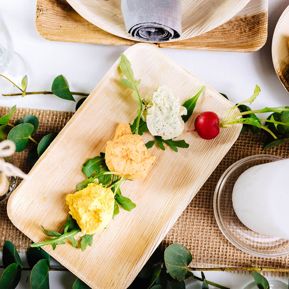 Rechthoekig Bord Palmblad 25x15cm - 200 stuks