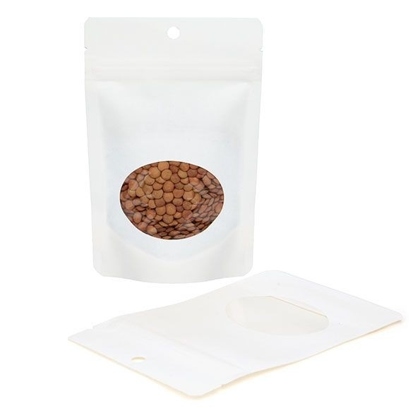 Eco Stand Up Pouches Kraft White 57 grams 102x60x152mm