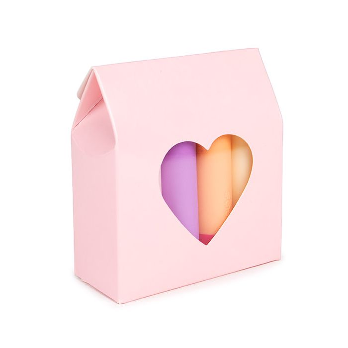 Geschenkdoosjes Roze met Hartvormig Venster 89x38x102 mm - 25 stuks