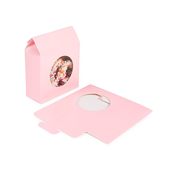 Kraftdoosjes Roze Met Rond Venster 105x44x133 mm - 25 stuks
