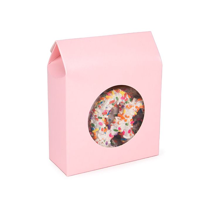 Kraftdoosjes Roze Met Rond Venster 105x44x133 mm - 25 stuks