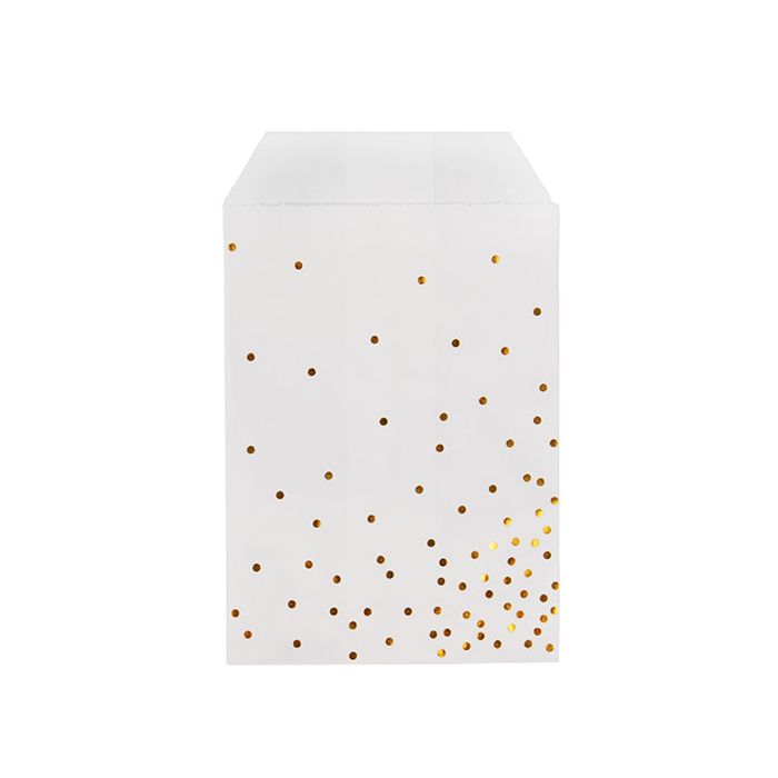 Paper Bags White with Gold Dots 76x127 mm