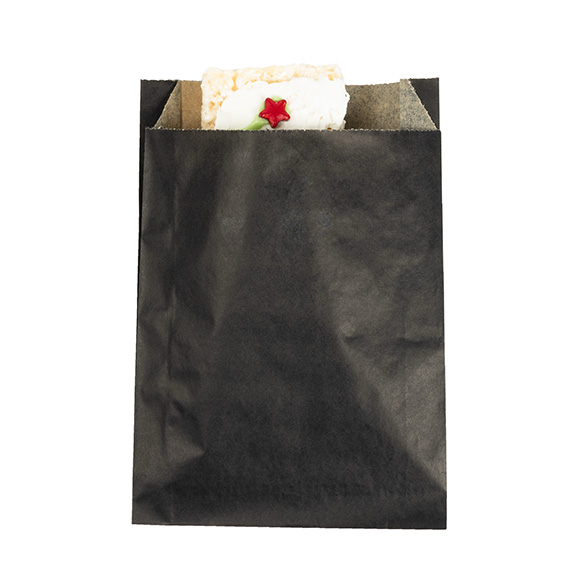 Papieren Zakken Vetbestendig Zwart 12,1x2,9x17,1cm - 100 stuks