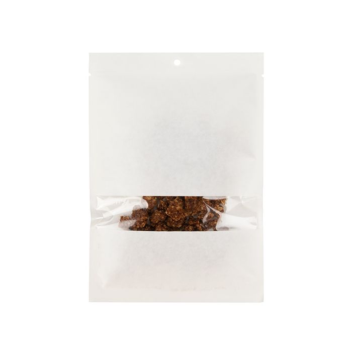 Eco Vlakke Zakken Kraft/Bioplastic Wit 152x229mm met venster - 100 st