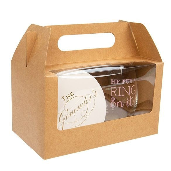 Kraft doosje Met Handvat En Venster 178x102x102 mm - 25 stuks