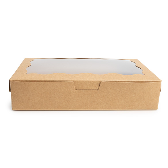 Kraft Doosjes met Gegolfd Venster 17,8x3,8x11cm - 25 stuks
