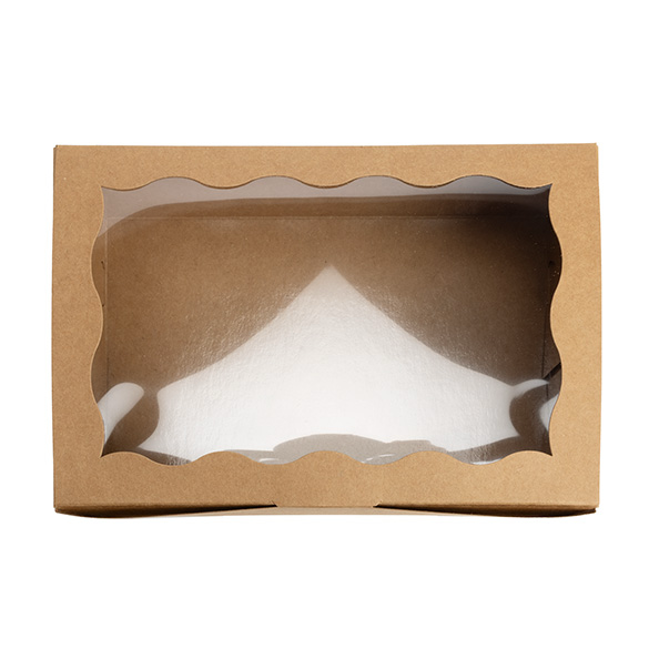 Kraft Doosjes met Gegolfd Venster 22,1x7x15,1cm - 25 stuks