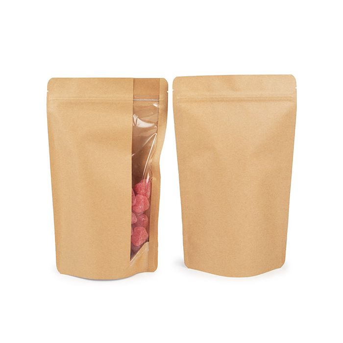 Stazakken kraft met Verticaal venster 171x89x286 mm - 100 stuks