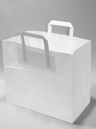 Eco Paper Shopping Bags White 320+170x270mm