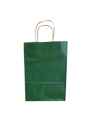 Papieren Draagtassen Donker Groen 220+100x310mm - 50 st