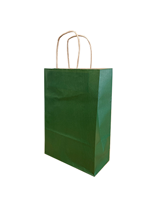 Paper Carry Bags Dk Green 220+100x310mm