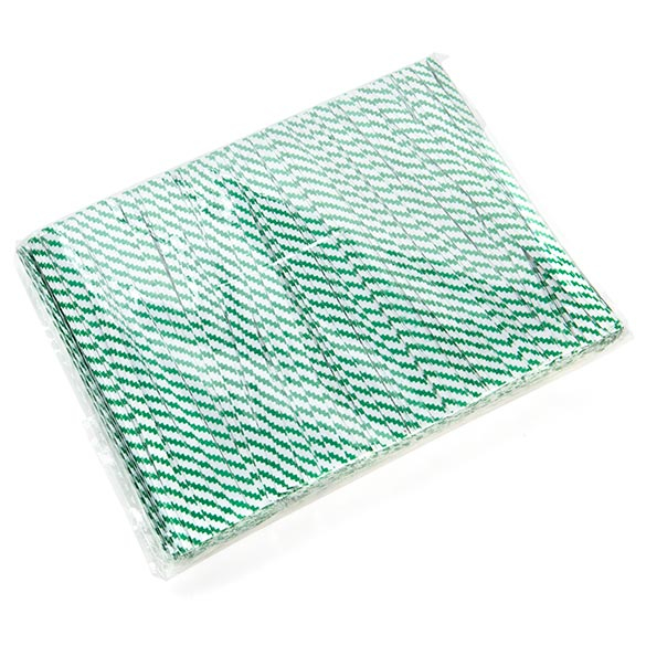 Sluitclip 102x4mm Papier Wit/Groen gestreept - 1.000 st