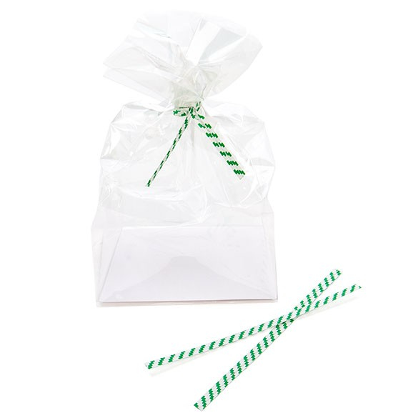 Sluitclip 102x4mm Papier Wit/Groen gestreept - 1.000 st