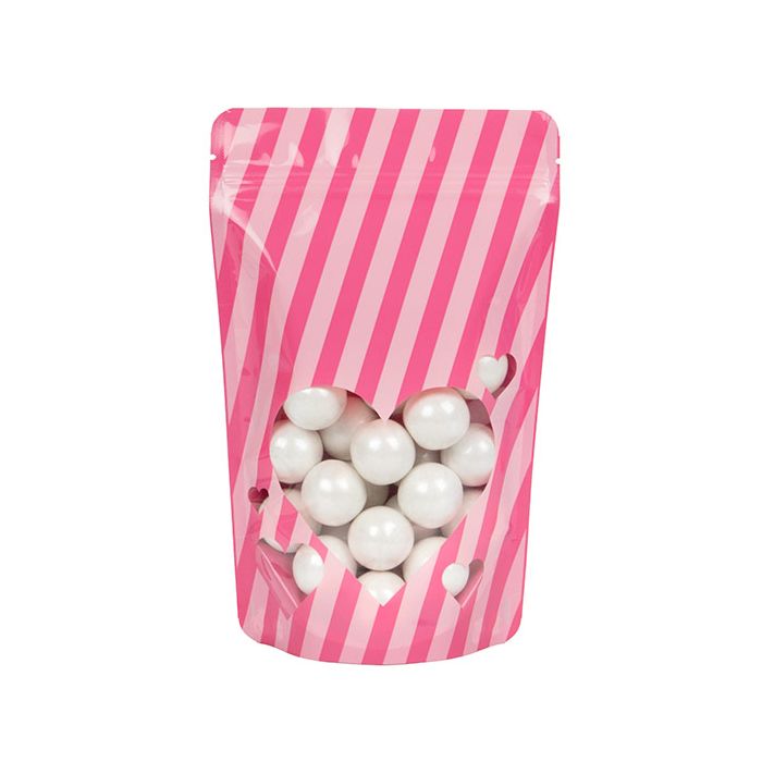 Stand Up Pouches Pink w/ harts window 130x79x206mm