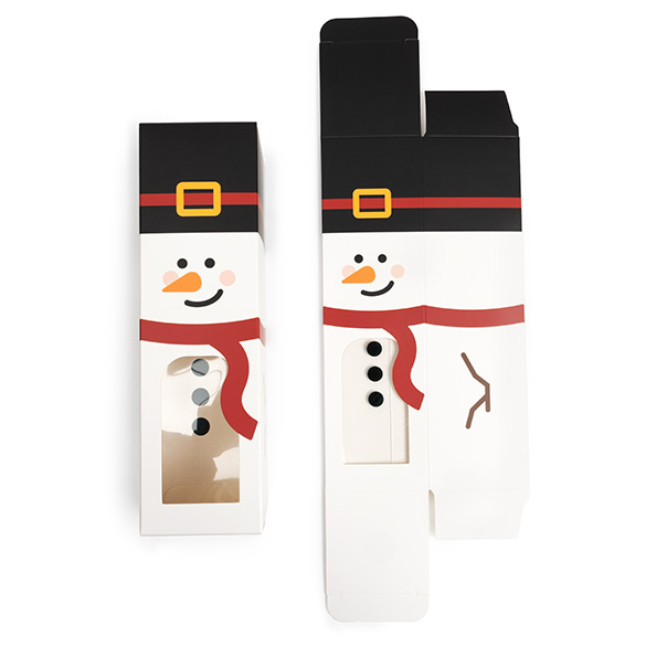 Geschenkdoosjes Sneeuwpop met Venster 57x57x203mm - 25 st.