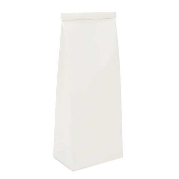 Block bottom Bags Tin Tie Closure White 108x64x267mm