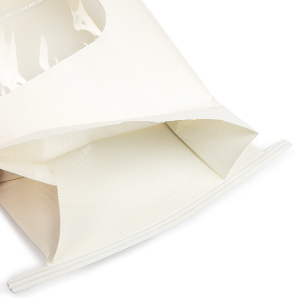 Blokbodemzakken Wit met Sluiting en Venster 15,2x7x26,7cm - 100 stuks