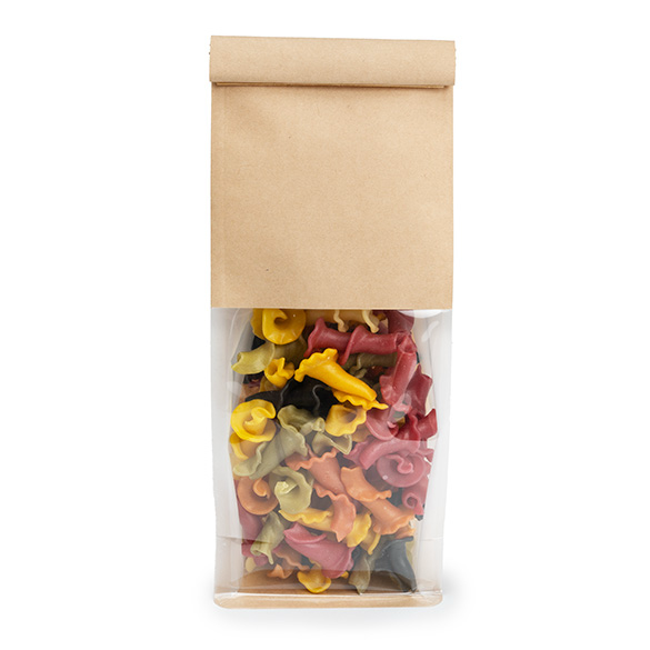 Blokbodemzakken Kraft met Tin-Tie Sluiting en Zijvouw 8,9x6,4x25,4cm - 100 stuks