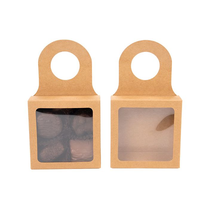 Kraft Doosje met Venster 90x30x90mm - 25 st