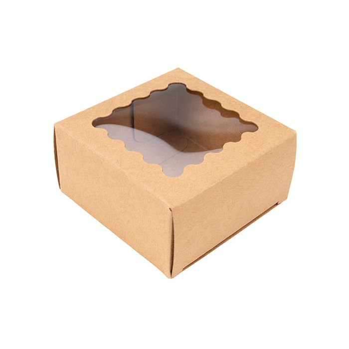 Kraft Boxes With Scalloped window 70x37x70 mm