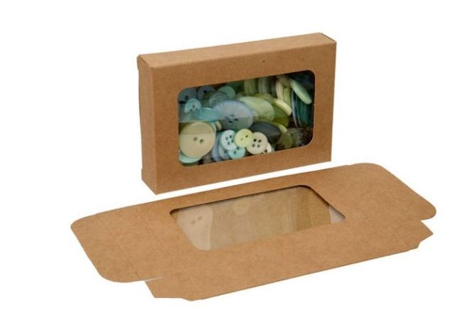 Kraft Gift Boxes with Window 70x21x103mm