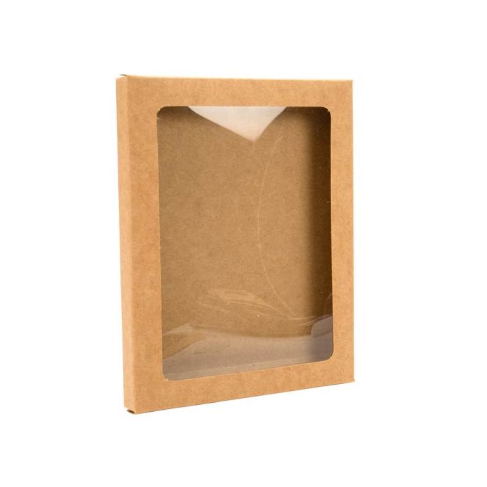 Kraft Gift Boxes with Window 125x13x168mm