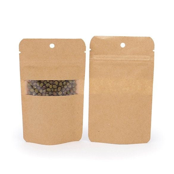 Stazakken Kraft 80x50x130mm | 28 gram met rond ophanggat - 100 stuks