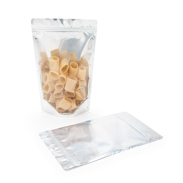 Stand Up Pouches Transparent/White 170x90x285 mm | 340 grams with hang hole