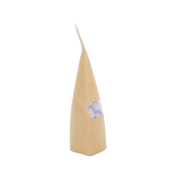 Stazakken Kraft 150x90x230mm met Venster - 100 stuks