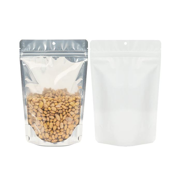 Stazakken met Witte achterkant/transparante voorkant 150x90x230 mm met ophanggat - 100 st