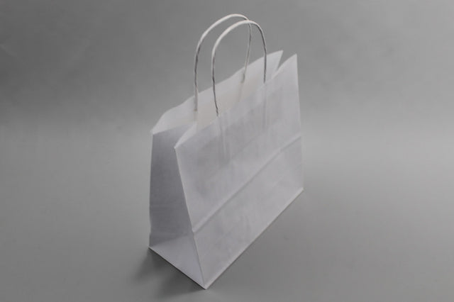 Paper Carry Bags White 140+80x210mm 