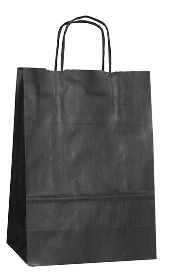 Paper Carry Bags Black 180+80x240mm 