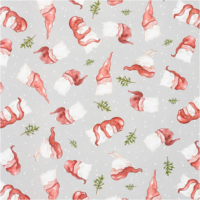 Gift wrap, Santa with a large hat, W: 70 cm, 80 g, 2 m/ 1 roll [HOB