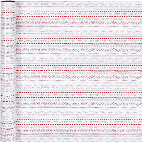 Gift wrap, red, white, doodles, W: 70 cm, 80 g, 4 m/ 1 roll [HOB