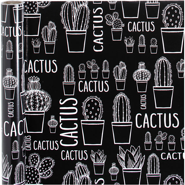 Gift wrap, cactus, W: 50 cm, 80 g, 5 m/ 1 roll [HOB
