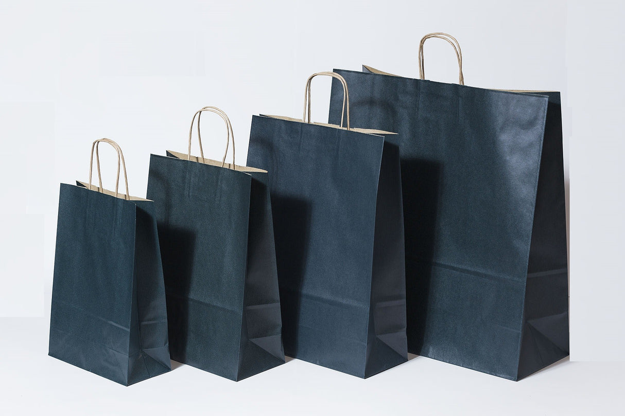 Paper Carry Bags Dk Blue 260+120x350mm 