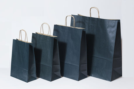 Paper Carry Bags Dk Blue 320+120x410mm 