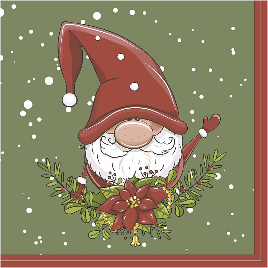 Table Napkins, Tomte, size 33x33 cm 
