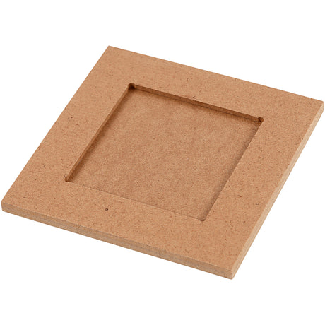 Collage Frame, size 10x10 cm, depth 3 mm, MDF, inner size 6x6 cm 