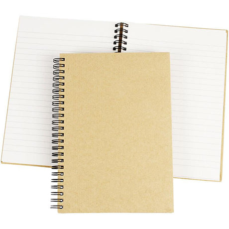 Spiral Bound Notebook, brown, A5, 60 g 