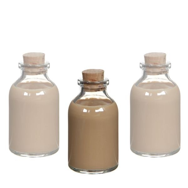 Glazen fles mini met kurk 20ml 30x60mm - 105 st