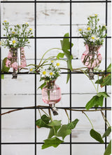 Vaasjes op clip assorti van 3 st Roze - 1 st