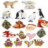 Houten Stickers, H: 40-50 mm, B: 15-45 mm - 600 st