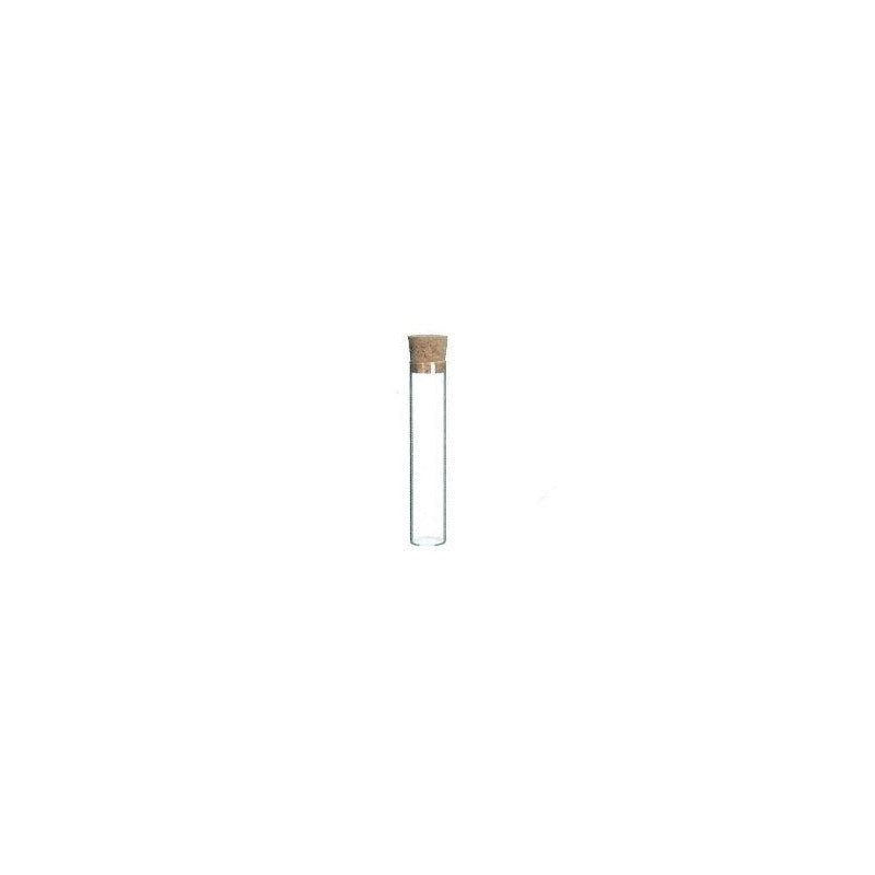 Reageerbuis met platte bodem en kurk h.18 Ø2 cm - 12 stuks