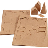 Huizen en bomen, H: 5,7-10 cm cm - 1 set